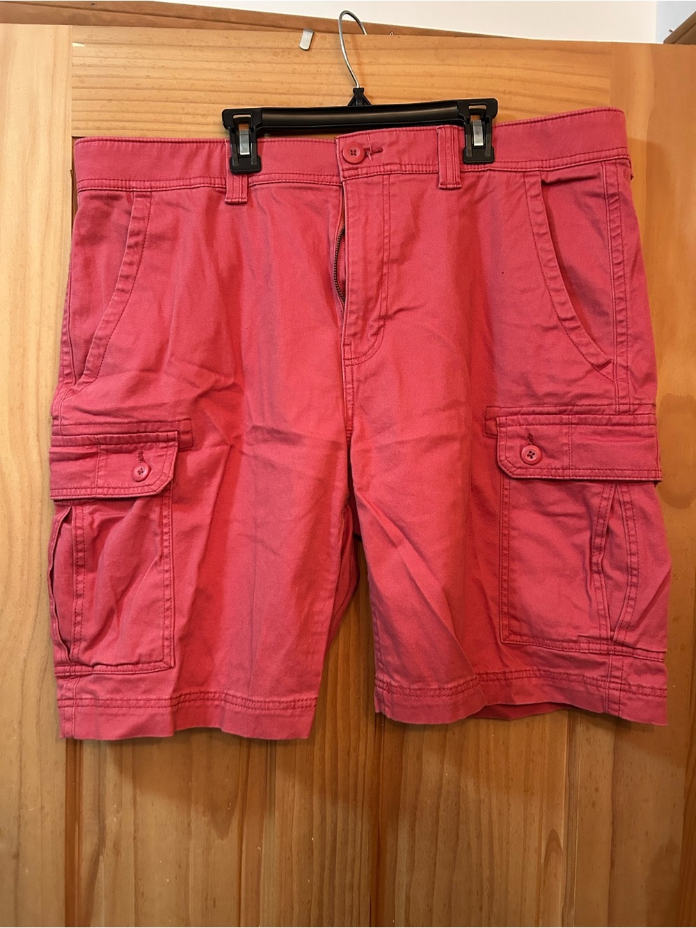 St. John’s Bay Men's Cargo Shorts in Coral Pink - Classic Casual Style
